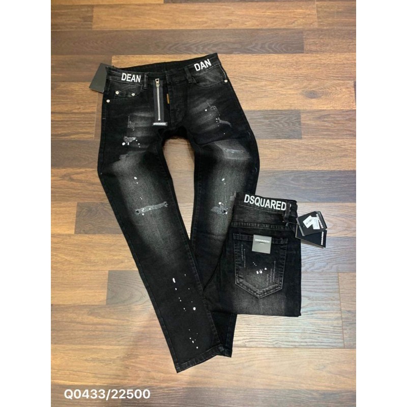 💥Quần Jean nam DSQ chất bò cao cấp màu đen khoá lệch ⇞ . *