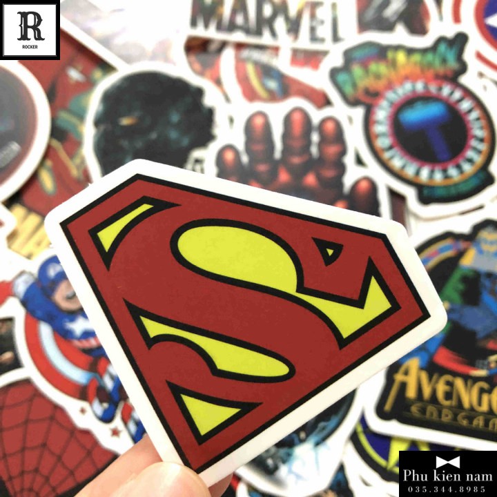 Sticker PVC Chống nước Hình dán trang trí Tường Laptop Marvel ST035