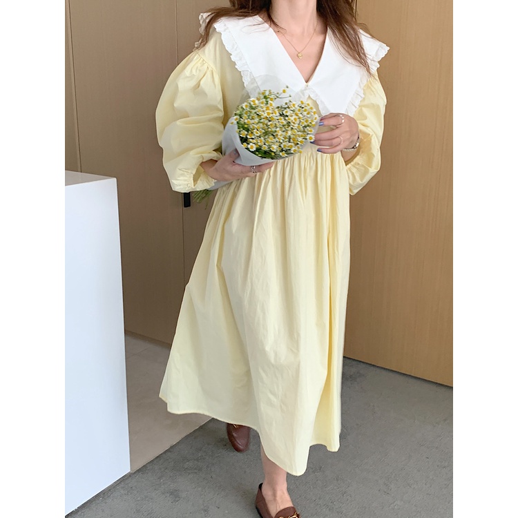 Đầm Dài Tay Cổ Búp Bê Xinh Xắn Dành Cho Nữ 49183