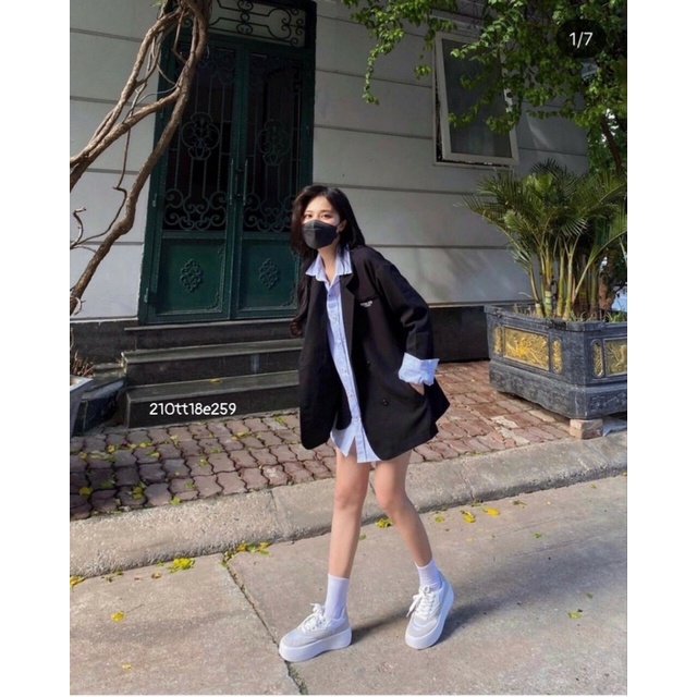( Dễ Phối Đồ ) Khoác Blazer Chữ Phong cách Hàn