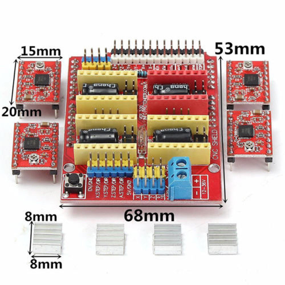 V3 Engraver 3D Printer Neue CNC Shield Expansion Board A4988 Driver FÃÂ¼r