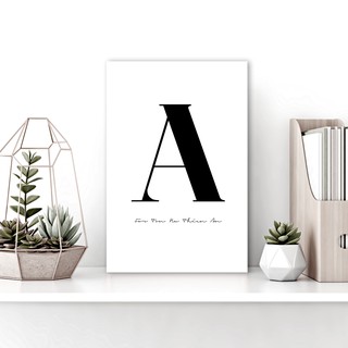 Tranh Canvas Chữ A Trắng đen, Slogan Hay về cuộc sống.