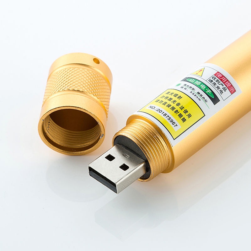 Đèn Pin Laser Ánh Sáng Xanh Lá Siêu Sáng Công Suất Cao Sạc USB