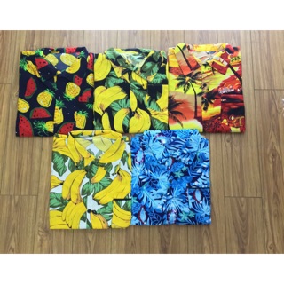 Bộ hoa quả và hình lá cây cho nam và nữ có đủ size chất lanh mềm nhé