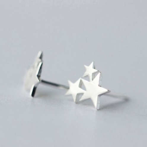 Bông tai khuyên tai mạ bạc 925 cao cấp không gỉ hình ngội sao trang sức bạc CINLA KT015