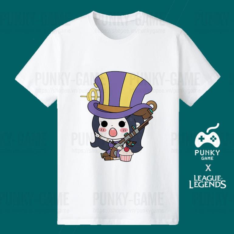 (SALE SỐC) Áo Liên Minh Huyền Thoại (LOL) CAITLYN Chibi ngắn tay