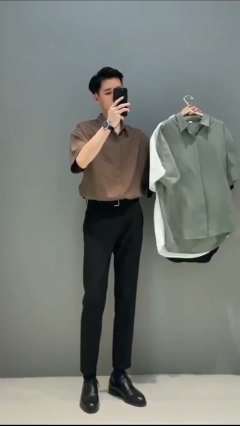 Áo sơ Mi Nam ngắn tay , form rộng tay lỡ - dáng Hàn Quốc cao cấp,vải lụa trơn tay ngắn màu trắng ,màu đen ,be nâu xanh | BigBuy360 - bigbuy360.vn