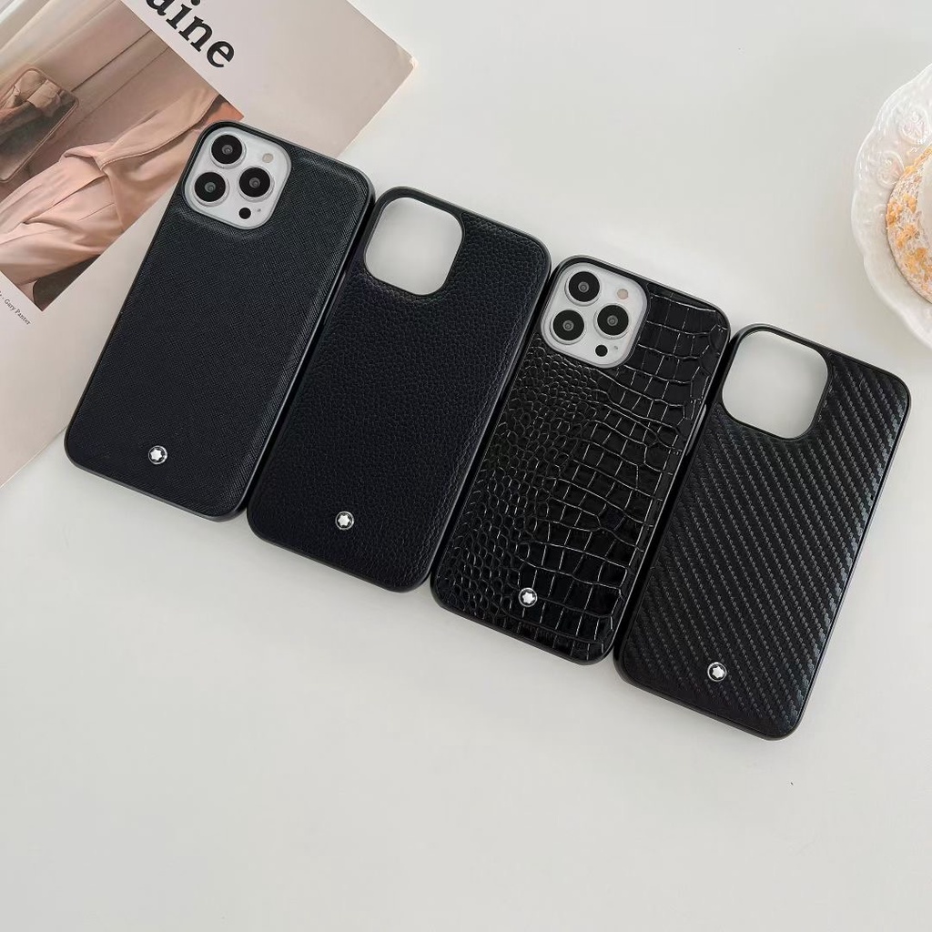 Ốp Điện Thoại Da Cứng In Logo Montblanc Sang Trọng Cho iPhone13 13ProMax 13Pro 12 11 X/XS 13
