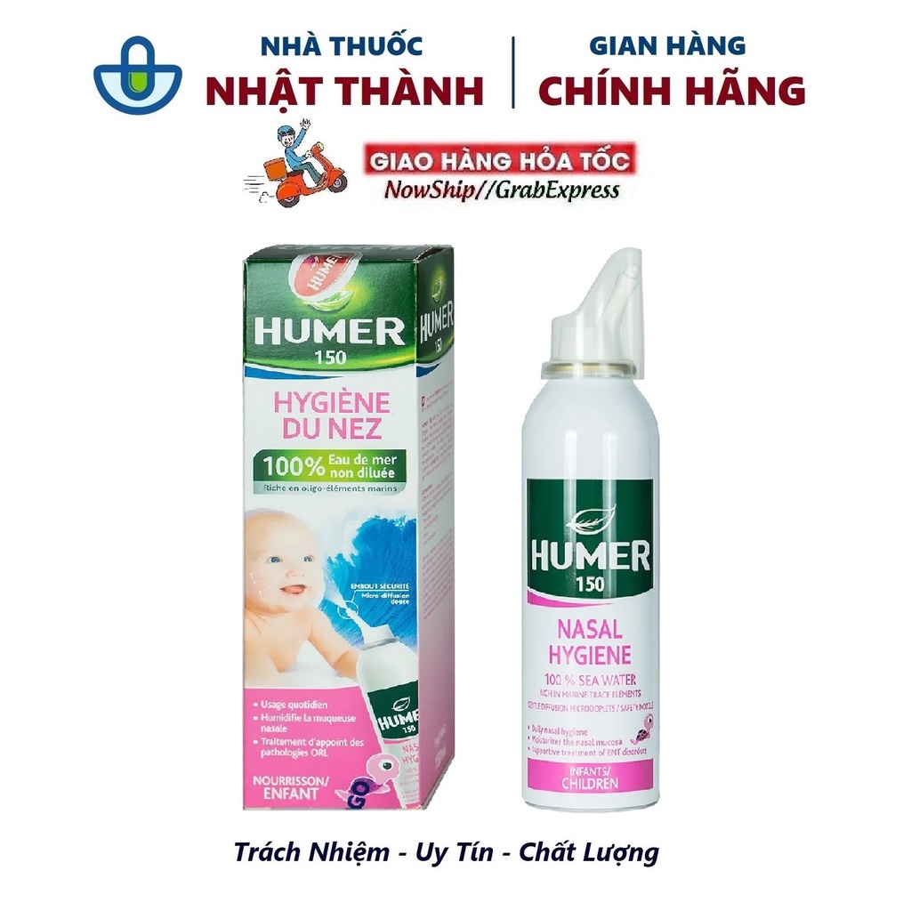 Nước biển xịt rửa mũi HUMER PHÁP (dành cho trẻ em)- Nhà thuốc Nhật Thành