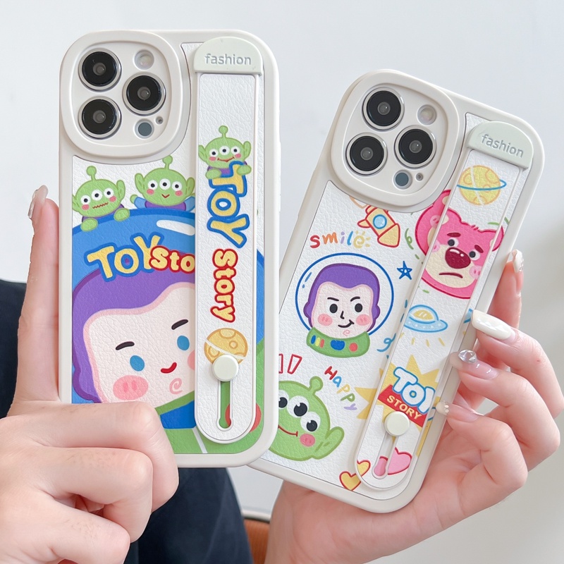 Ốp Điện Thoại Họa Tiết Hoạt Hình Gấu Hồng Kèm Dây Đeo Cổ Tay Chống Sốc Cho Iphone