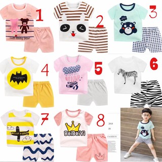 Bộ cộc tay cho bé trai/ bé gái 100% cotton hàng Quảng Châu