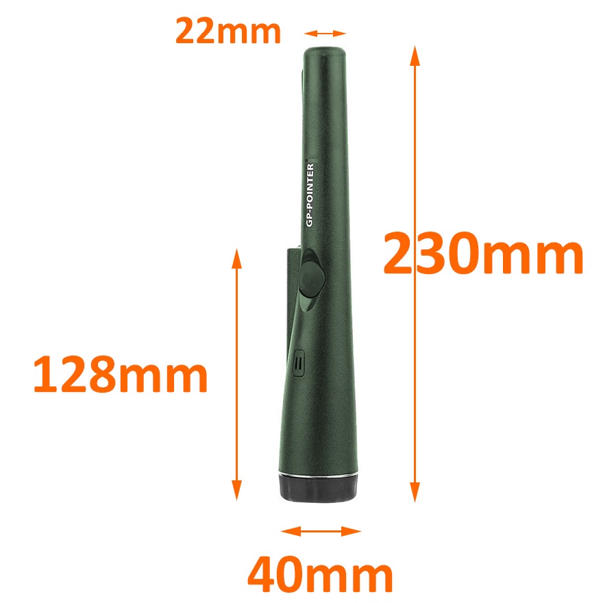 Máy dò kim loại cầm tay sâu 4cm rada 12Khz kiểu quân đội, chống nước IP66 đã có pin