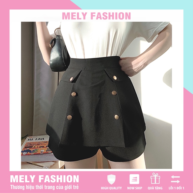 Quần giả váy nữ cạp cao 6 khuy 2 tầng trẻ trung năng động vô cùng tôn dáng Mely's Fashion CV14