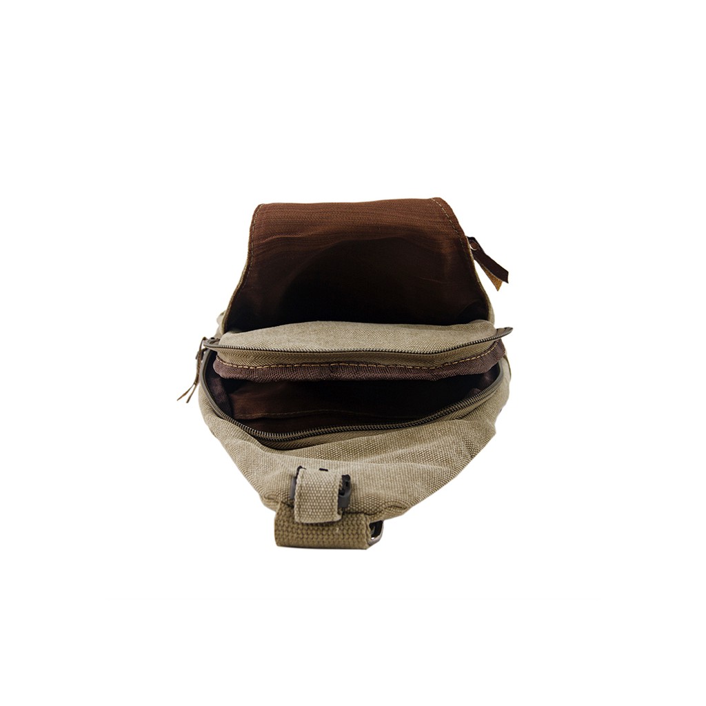 Túi Đeo Ngực Nam Đầu Nhọn Nâu Nhạt XinhStore