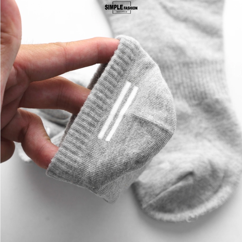 Tất Trơn Unisex Cổ Ngắn Len Tăm SIMPLE Vintage Hàn Quốc 3 màu ( 1 Đôi )