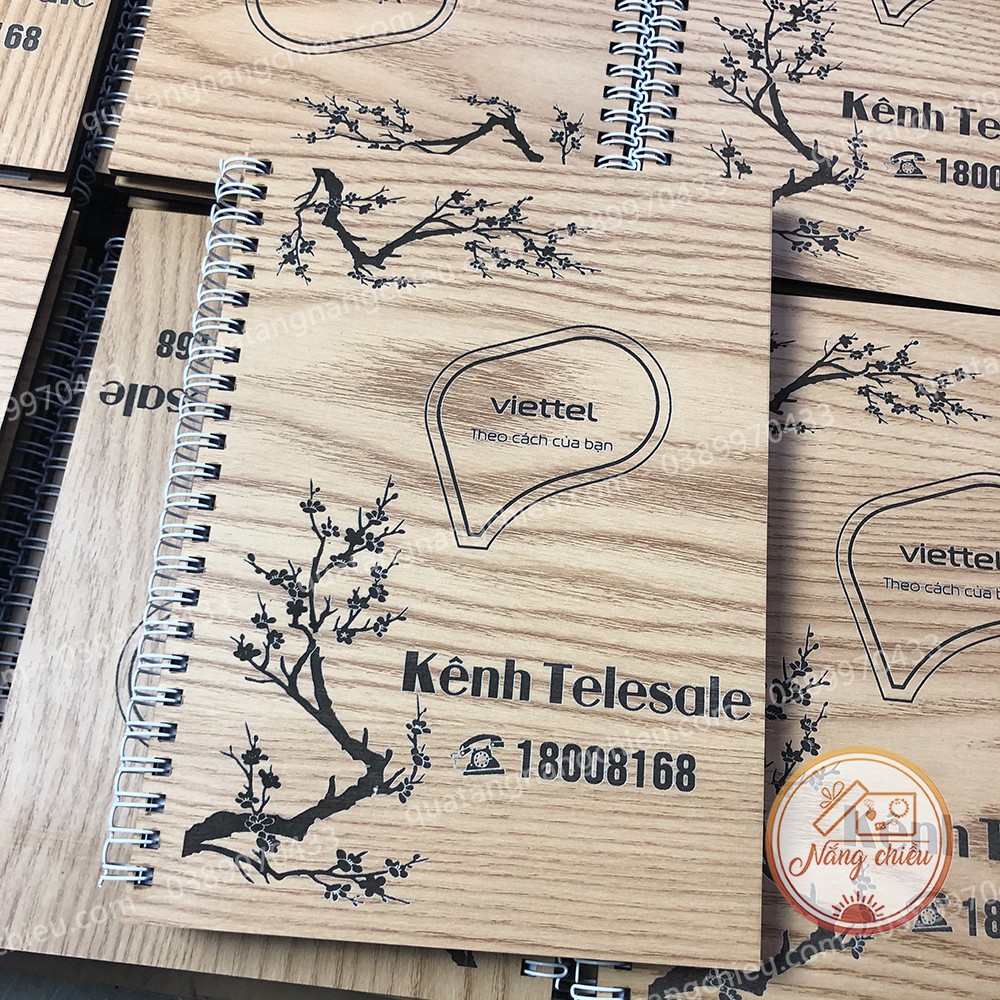 Sổ tay thương hiệu - Khắc logo thương hiệu của công ty, doanh nghiệp theo yêu cầu - Sổ bìa gỗ cứng 2 mặt chống thấm nước