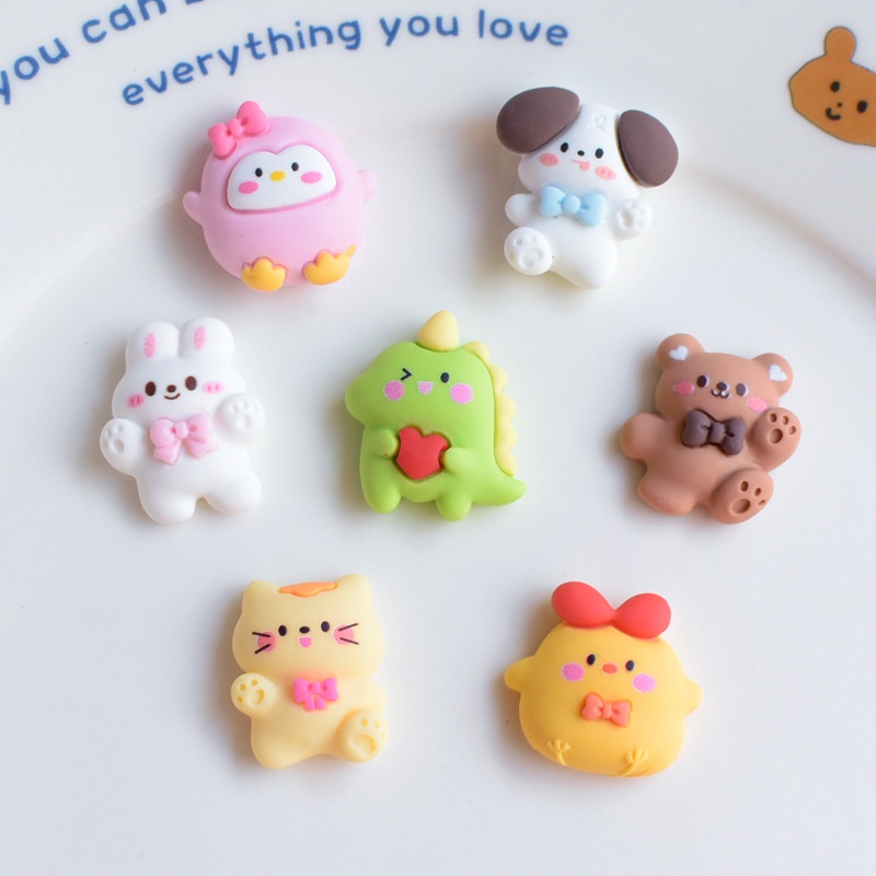 Bộ 10 Kẹp Tóc Nhựa Hình Thú Cưng / Chim Cánh Cụt / Mèo Dễ Thương Diy