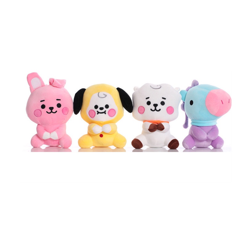 &lt; Có sẵn &gt; 12cm hoạt hình hàn quốc bts sang trọng chimmy cooky koya mang rj shooky tata đồ chơi mềm bt21 búp bê móc khóa quà tặng