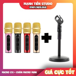 [COMBO TIỆN LỢI] MICRO C11 KARAOKE THU ÂM - CHÂN MICRO MINI
