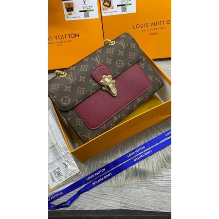Túi LV Victoire fullbox tag vàng lót da lộn kèm code fullbillbox