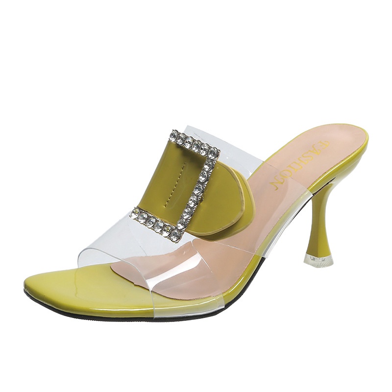 Dép Cao Gót Đính Đá Phong Cách Hàn Quốc Thời Trang Mùa Hè 2022 Dành Cho Nữ