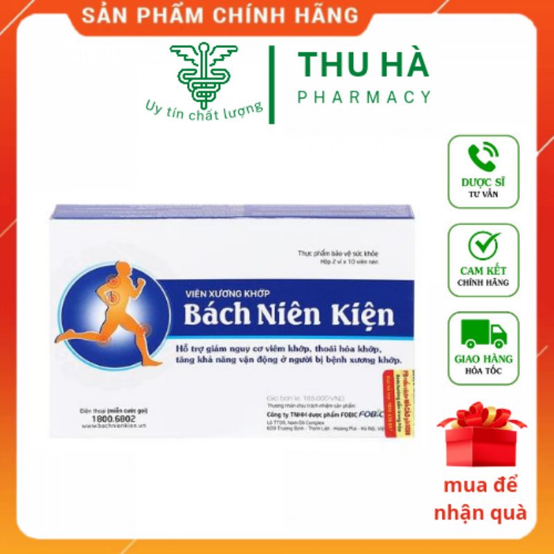 [Chính Hãng mua 1 tặng 1] bằng tem tích điểm- Bách Niên kiện lọ 80 viên - Hỗ trợ giảm nguy cơ viêm khớp , thoái hóa