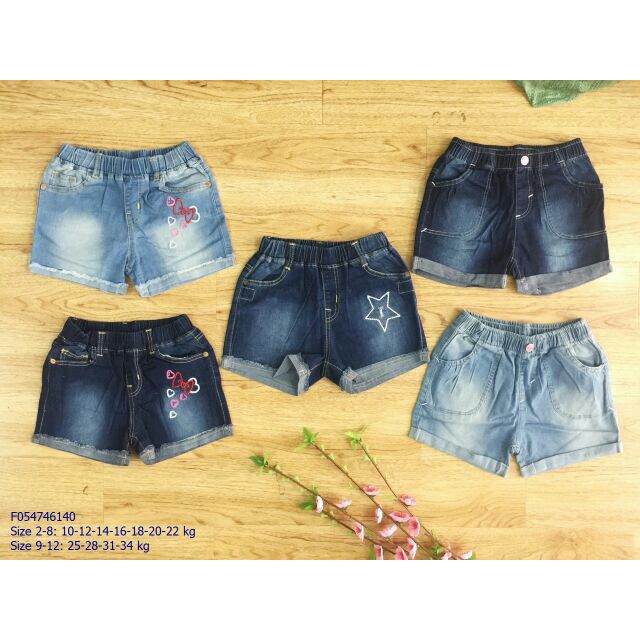 Quần short jean cho bé gái