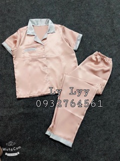 ĐỒ BỘ LỤA PHỐI PIJAMA - TAY CỘC QUẦN DÀI