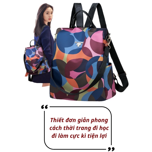 Balo Nữ Chất Vải Chống Nước Cao cấp Trẻ Trung Cá Tính Hàn Quốc BL01 Tặng Kèm Móc Gấu