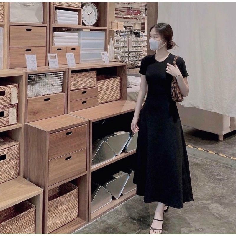 ĐẦM HỞ LƯNG THUN TAY NGẮN BIGSIZE