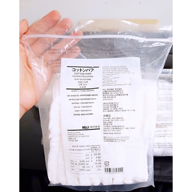 BÔNG TẨY TRANG MUJI 189 miếng