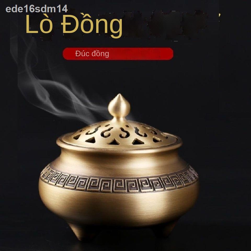 ▲✣✔Lư hương bằng đồng nguyên chất cực lớn gia dụng trong nhà cổ tháp trầm gỗ đàn Thiền cho phật muỗi