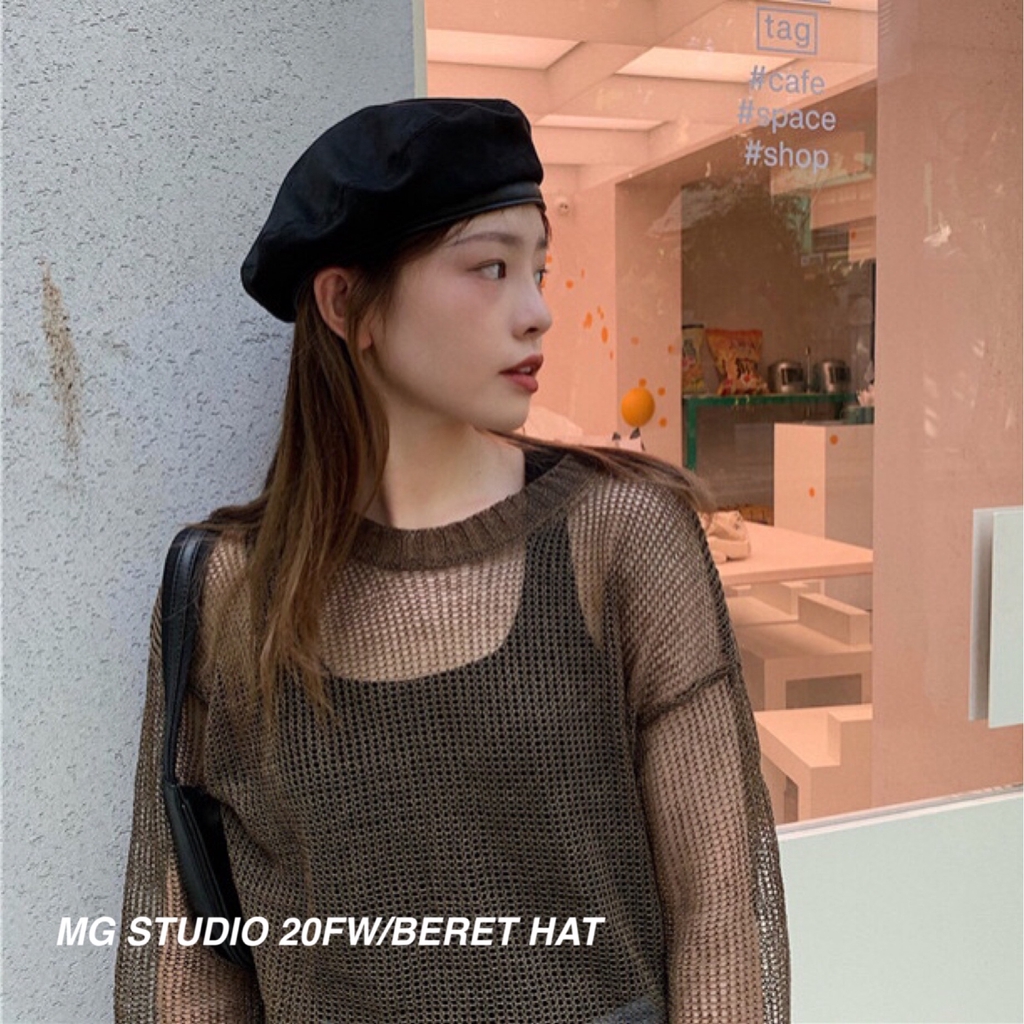 Sản Phẩm Papaya/Siêu Tốt~Mũ Beret Bằng Da Lộn Dễ Phối Đồ Thời Trang Thu Đông Phong Cách Đường Phố Anh Quốc Dành Cho Nữ