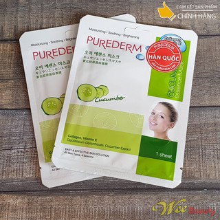 Mặt Nạ Giấy Dưỡng Da Dưa Leo Purederm [01 Miếng/Gói 23g] [Hàn Quốc]