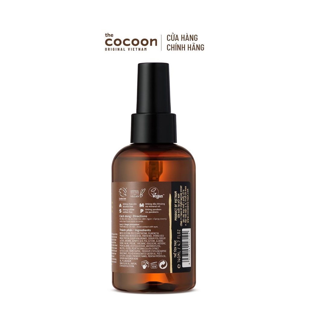 HÀNG TẶNG KHÔNG BÁN - Nước dưỡng tóc Sa-chi Cocoon giúp cấp ẩm và phục hồi hư tổn 140ml