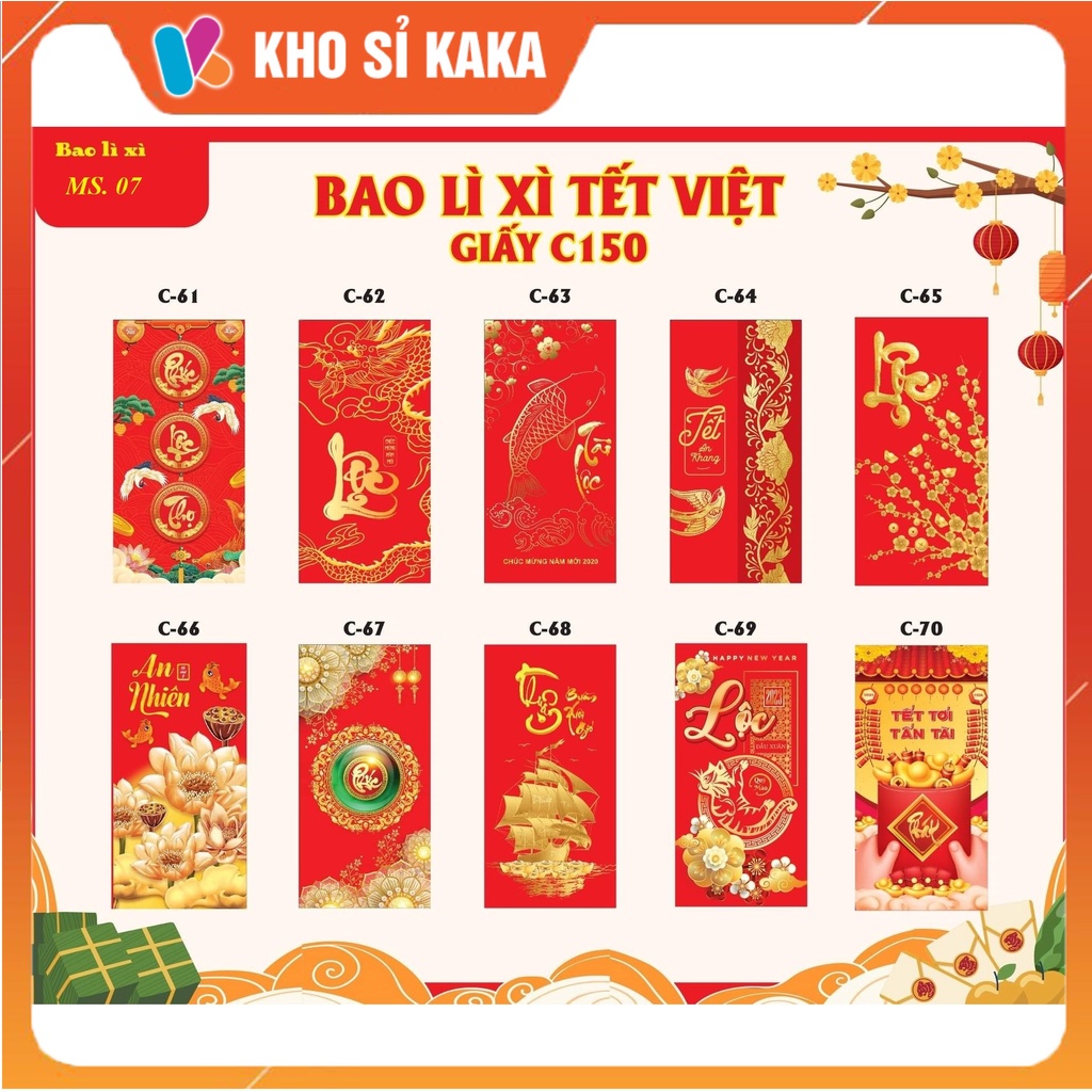 Combo sỉ 500 bao lì xì tết lixi Qúy Mão
