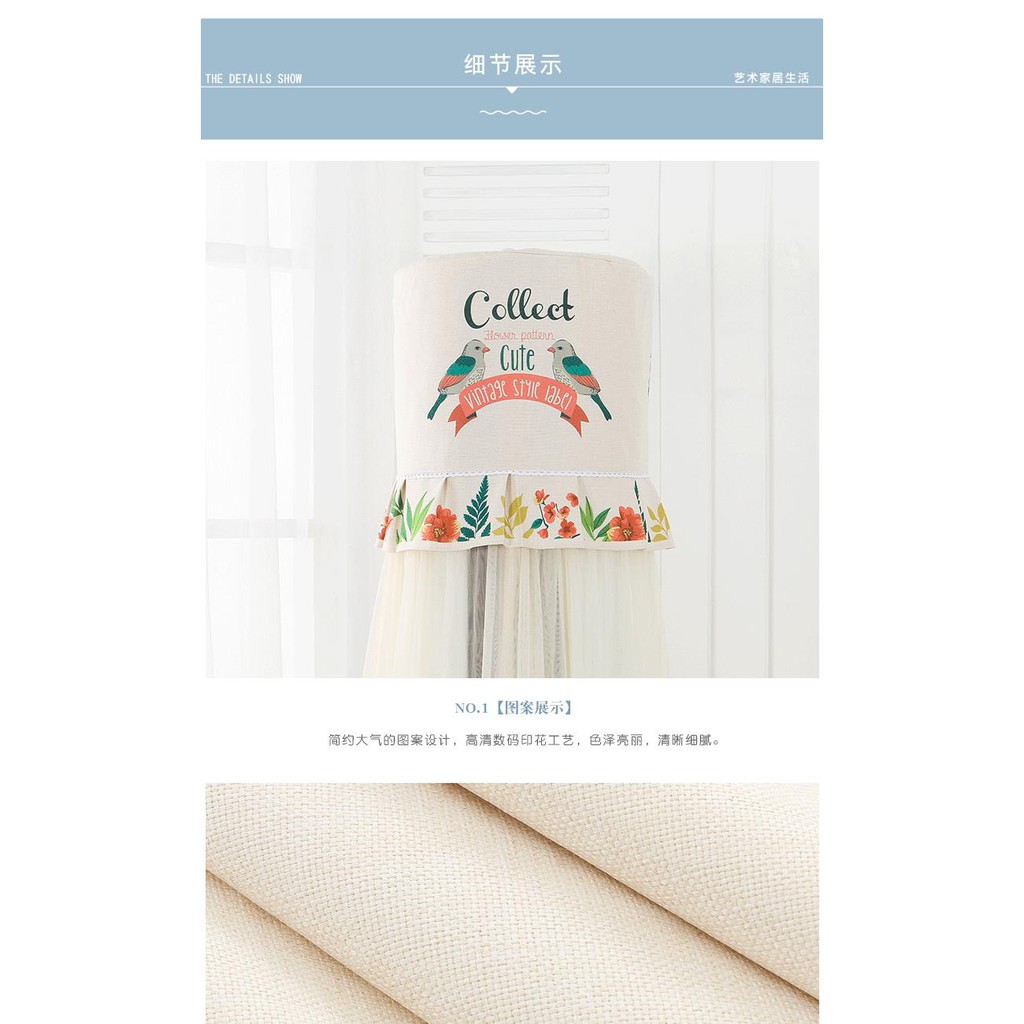 Tấm Vải Lanh Cotton Bọc Máy Điều Hòa Chống Bụi Tiện Dụng Kiểu Hàn Quốc