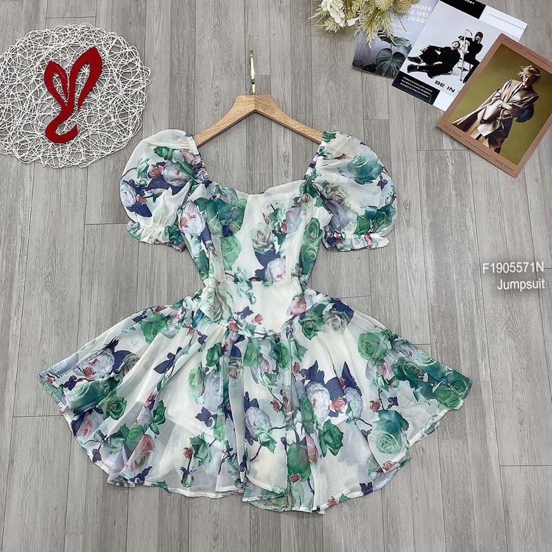 Jumpsuits hoa cúp ngực