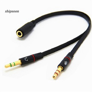 Bộ chia tai nghe microphone từ 1 đầu 3.5mm cái sang 2 đầu đực tiện dụng