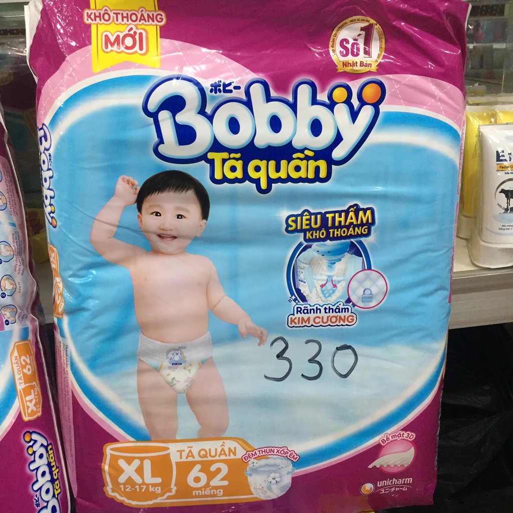 Tã quần Bobby Fresh size XL 62 miếng (cho bé 12 - 17kg)