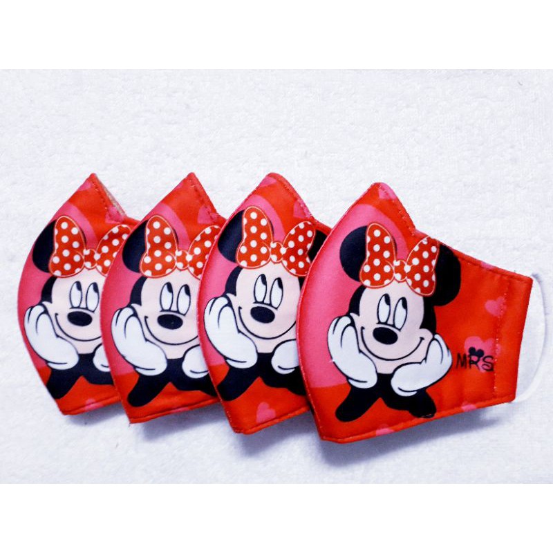 Khẩu trang vải Cao Cấp, size trẻ 15 x 22 cm, đỏ Mickey | BigBuy360 - bigbuy360.vn