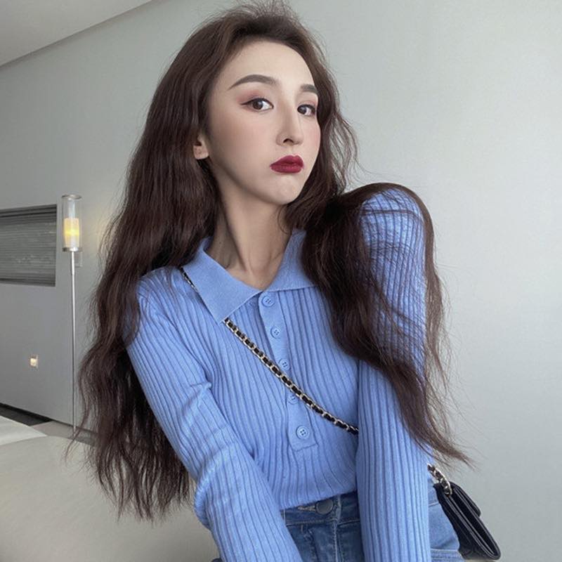 Áo Thun Polo Dệt Kim Tay Dài Dáng Ôm Thời Trang Mùa Thu Cho Nữ C & M 2021 | BigBuy360 - bigbuy360.vn