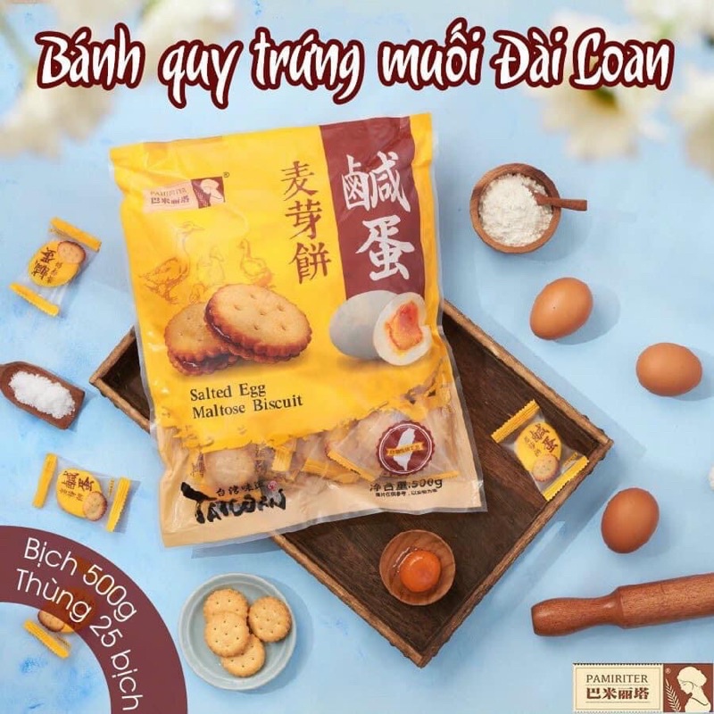 BÁNH QUY TRỨNG MUỐI TÁCH LẺ - túi 500gr