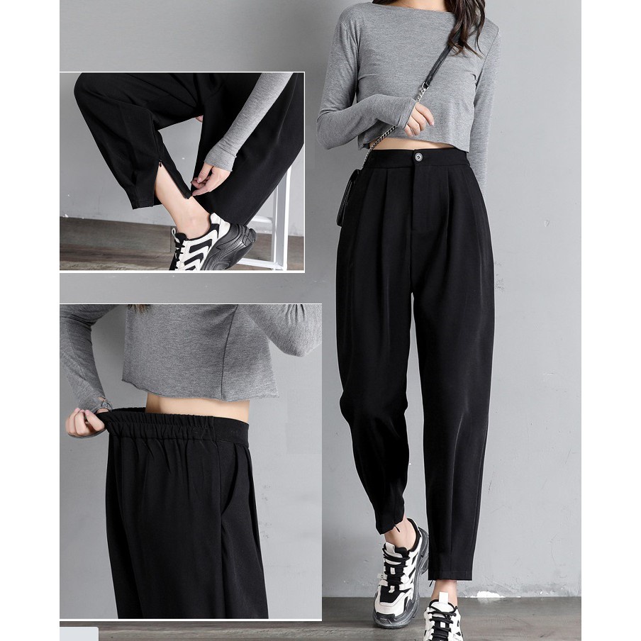 Quần Tây Công Sở Baggy Bigsize Phom rộng khóa gấu sang chảnh thoải mái