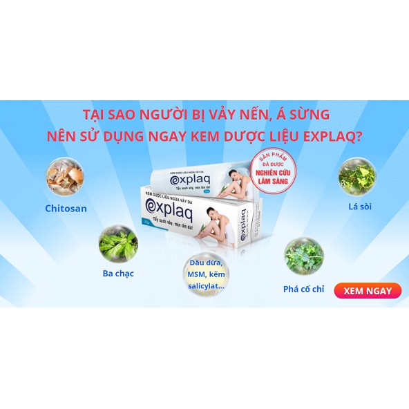 EXPLAQ - Kem Bôi Thảo Dược Hỗ trợ Vảy Nến, Á Sừng, Eczema, Dưỡng Da, Sạch Tế Bào Chết, Vảy Da (Tuýp 35g) [Chính Hãng]