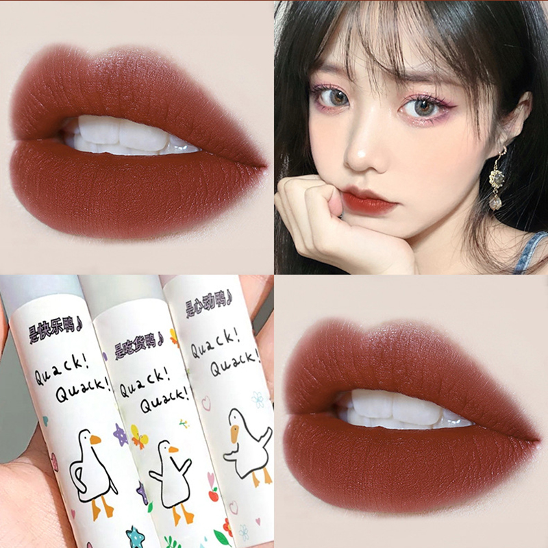 [Hàng mới về] Son kem lì dưỡng ẩm làm đẹp môi lâu phai với 6 màu tùy chọn