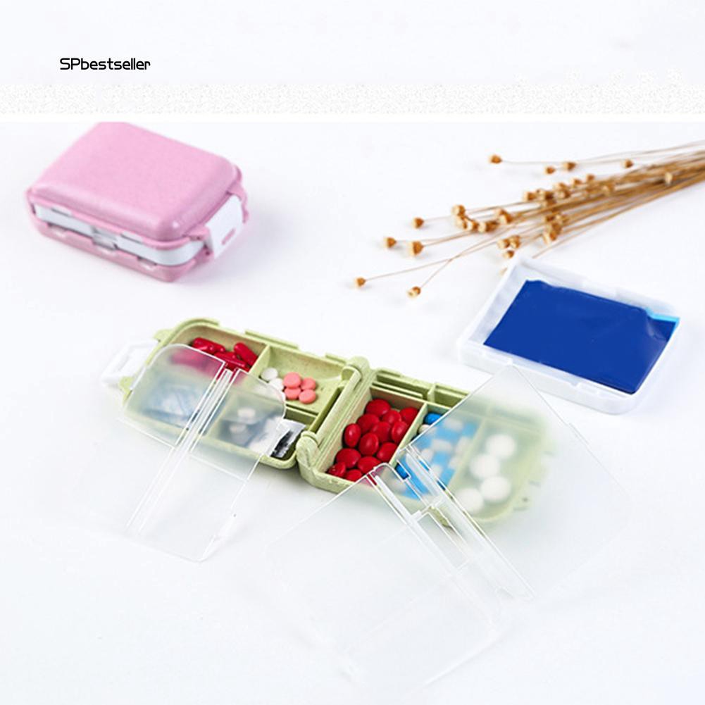 Hộp đựng thuốc có 8 ngăn chất liệu nhựa PP nhỏ gọn tiện lợi