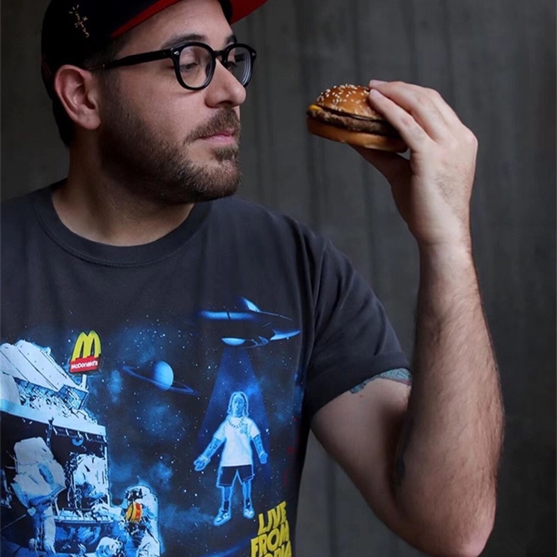 Áo Thun Ngắn Tay In Hình Travis Scott x Mcdonald 'S TS Mcdonald Cá Tính Cho Nam Và Nữ