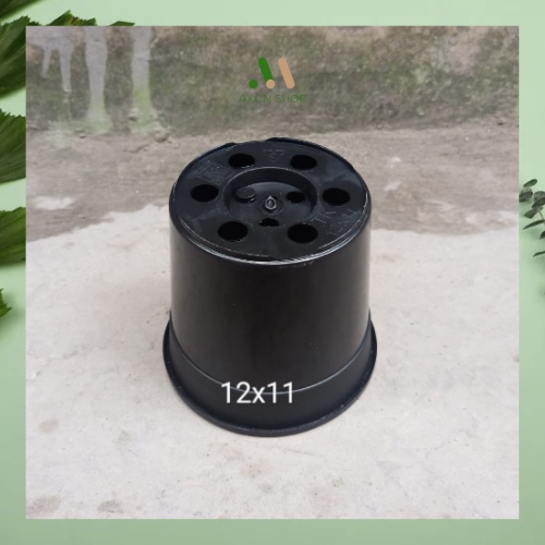 Chậu nhựa cứng tròn đen Thakico trồng cây trong nhà, kiểng lá,các loại hoa kiểng size 12x11 giá xưởng