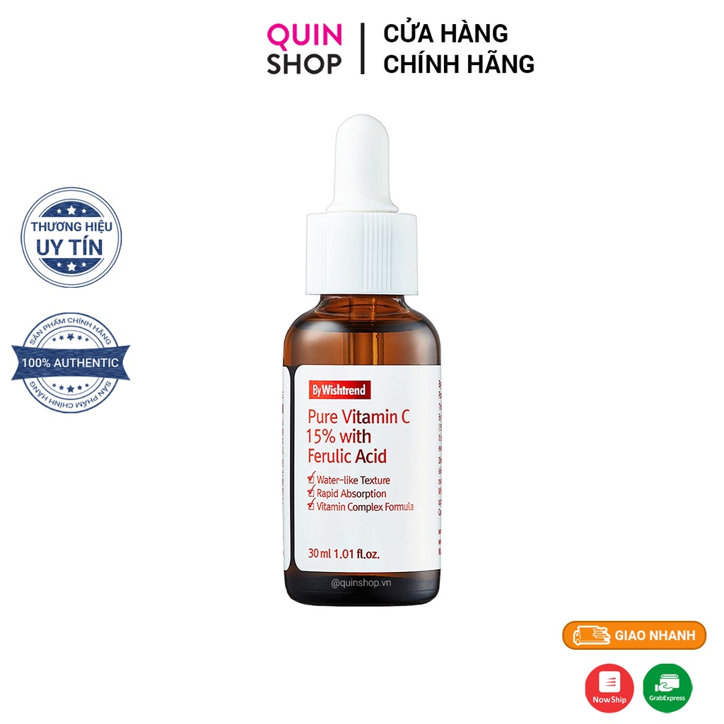 Tinh Chất Dưỡng Sáng Da By Wishtrend Pure Vitamin C 15% With Ferulic Acid Serum